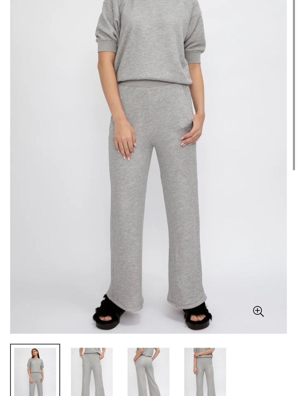 NSF Heather Gray Delilah Wide-Leg Knit crop Pants 0556